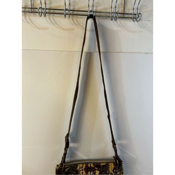 Sakroot crossbody purse bag Owl print peace zipper vinyl coating 12"x10" - Picture 2 of 9